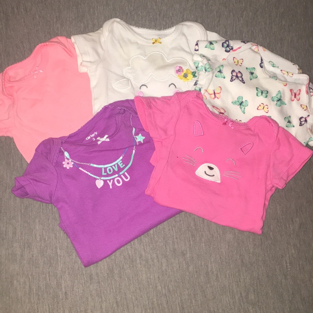 5/$25 Carter’s girls bodysuits